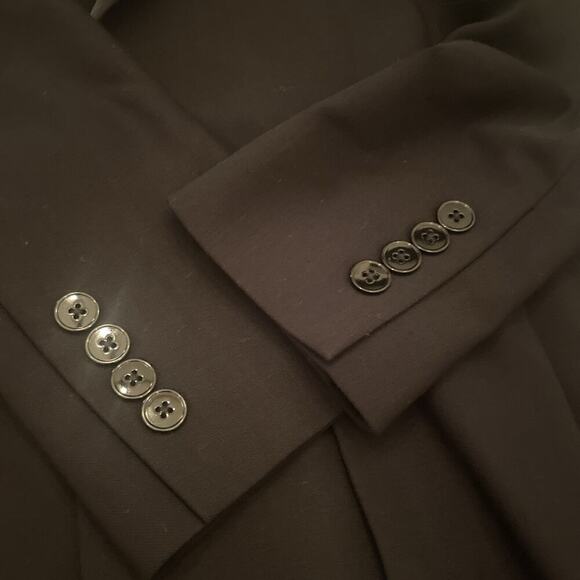 Ralph Lauren Tuxedo Jumpsuit Black Wool Long Sleeve 0 Straight Leg Silk Lapels - Picture 9 of 12